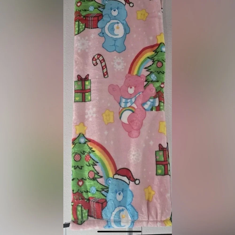 CARE BEARS Pink Christmas Plush Throw Blanket TIKTOK VIRAL NWT! - Picture 2 of 2